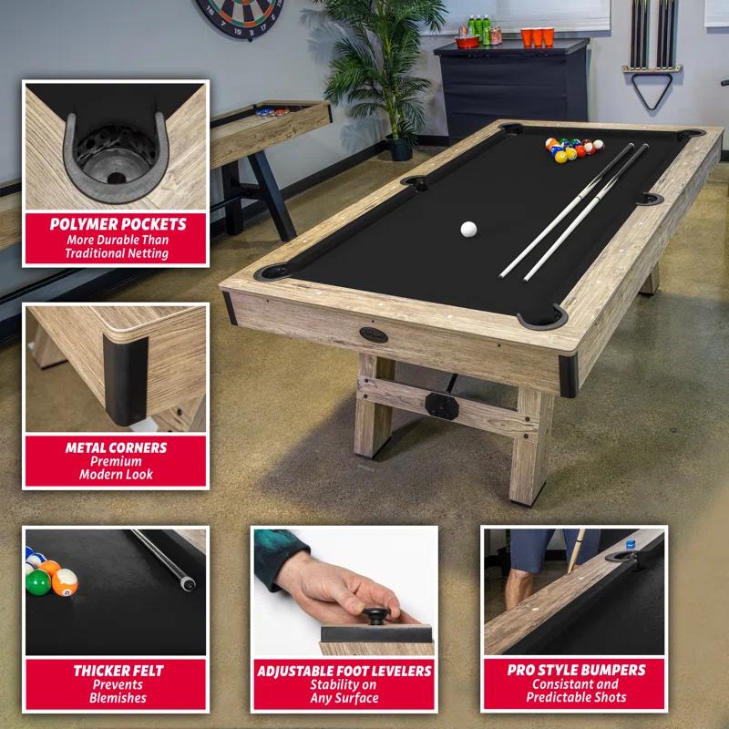 GoSports GoSports 7 ft Pool Table - Modern Billiards Table - Accessories Included