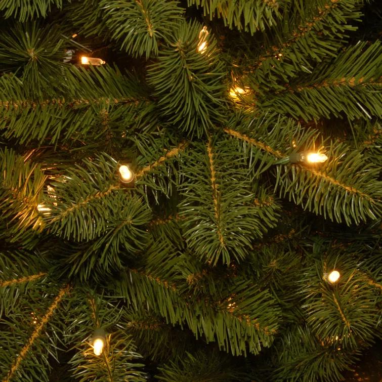 9' Prelit Pencil Slim Feel Real Downswept Douglas Fir Artificial Christmas Tree Dual Color Lights - National Tree Company