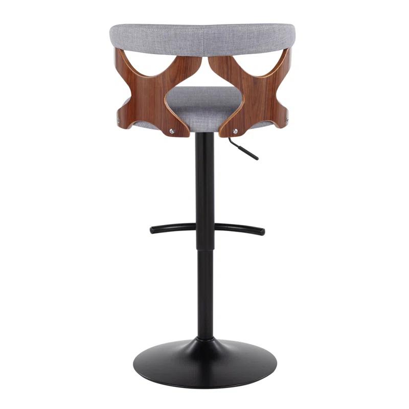 LumiSource Gardenia Swivel Upholstered Adjustable Height Counter Stool with Metal Frame (Set of 2)