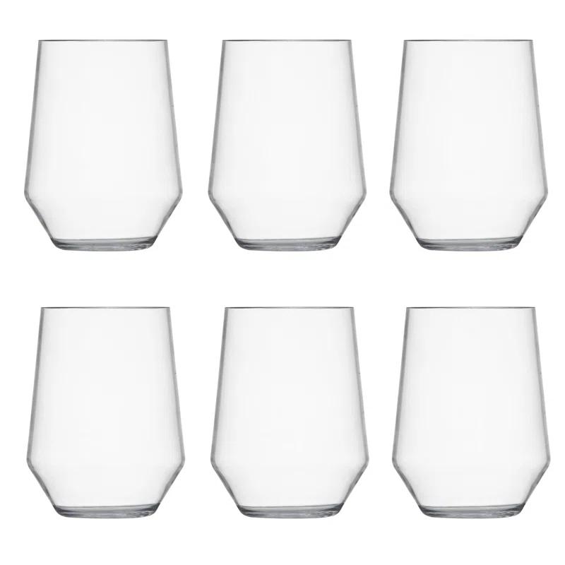 Fortessa Sole Outdoor Shatter Resistant BPA Free Premium Copolyester Plastic Drinkware 6 Pack, Terra Cotta Orange, Stemless Wine Glass (Set of 6)