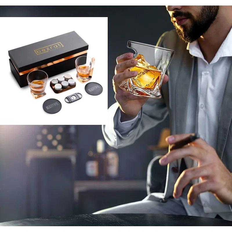 Bezrat 10oz. Stainless Steel Whiskey Glass Set