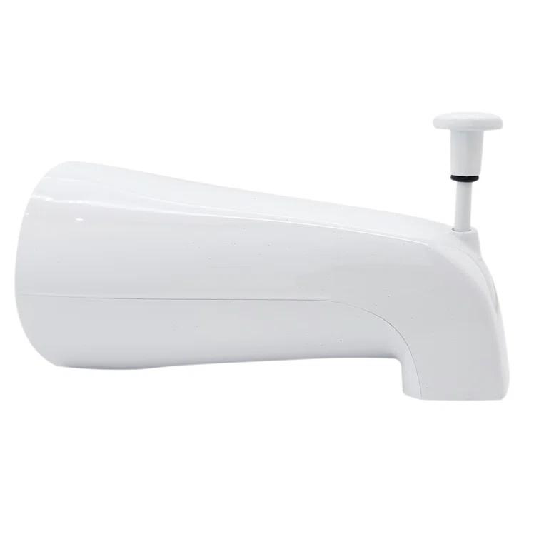 Westbrass 5-1/4" Front Diverter Tub Spout with Tip-Toe Drain and 2-Hole Overflow Trim CO531-26