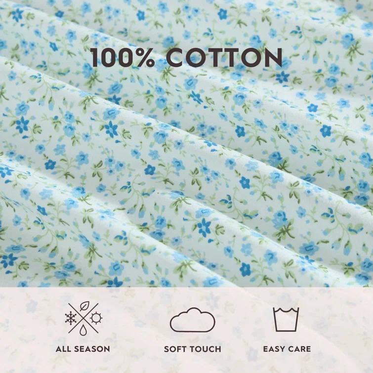 Laura Ashley Laura Ashley Printed Cotton Percale Sheet Set