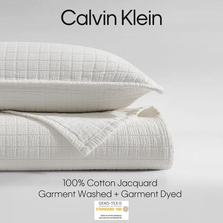 Calvin Klein Essential Garment Washed Solid Reversible Cotton Coverlet