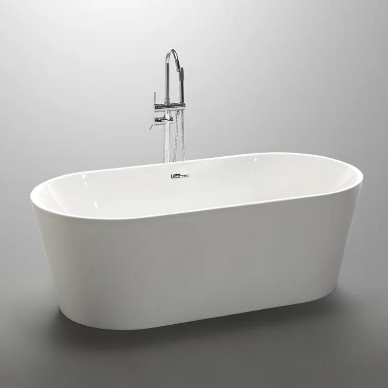 ANZZI Chand Series 67'' x 32'' Freestanding Soaking Acrylic Bathtub FT-AZ098