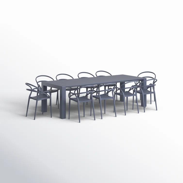 Comet 39.37'' Rectangular 10 - Person Outdoor Dining Set