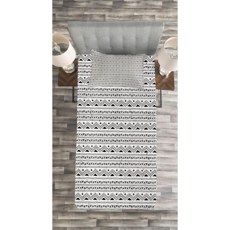Rustic Geometric Shapes Coverlet Set