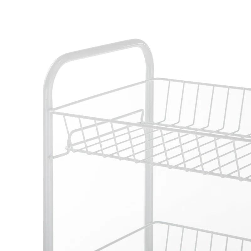 Prime made 4-shelf Steel Laundry Cart With Caster Wheels, White, Adult, Senior And Teen Age Groups