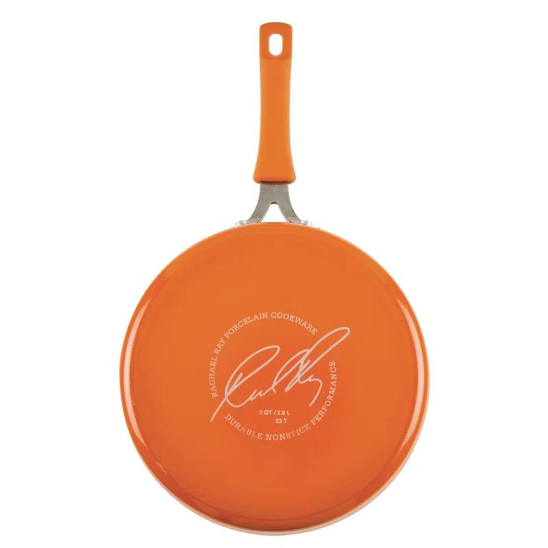 Rachael Ray Rachael Ray Cook & Create Nonstick Saute Pan With Lid, 3 Quart, Orange