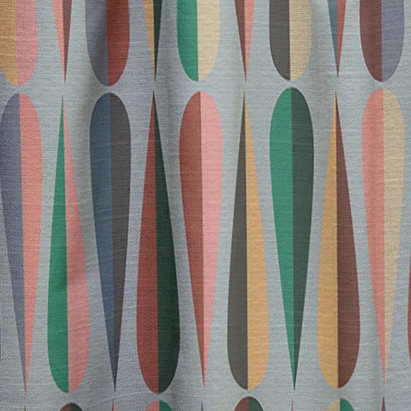 Design Art Retro Abstract Drops V - Mid-Century Curtain - Velvet Room darkening - 1 panel