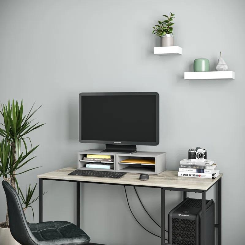 Ballucci Logan Stackable 2-Tier Paper Organizer and Monitor Stand