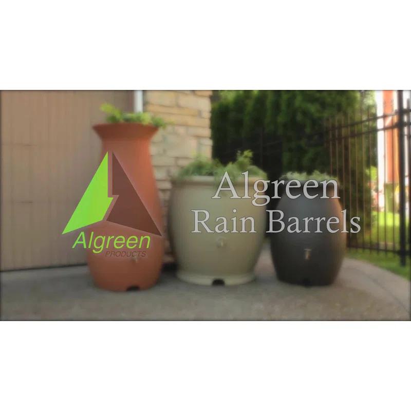 Algreen 65 Gallon Plastic Rain Barrel with Planter Top