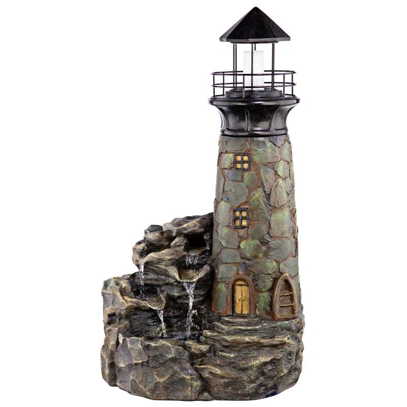 Design Toscano Seaside Lighthouse Stone Bubbling Fountain