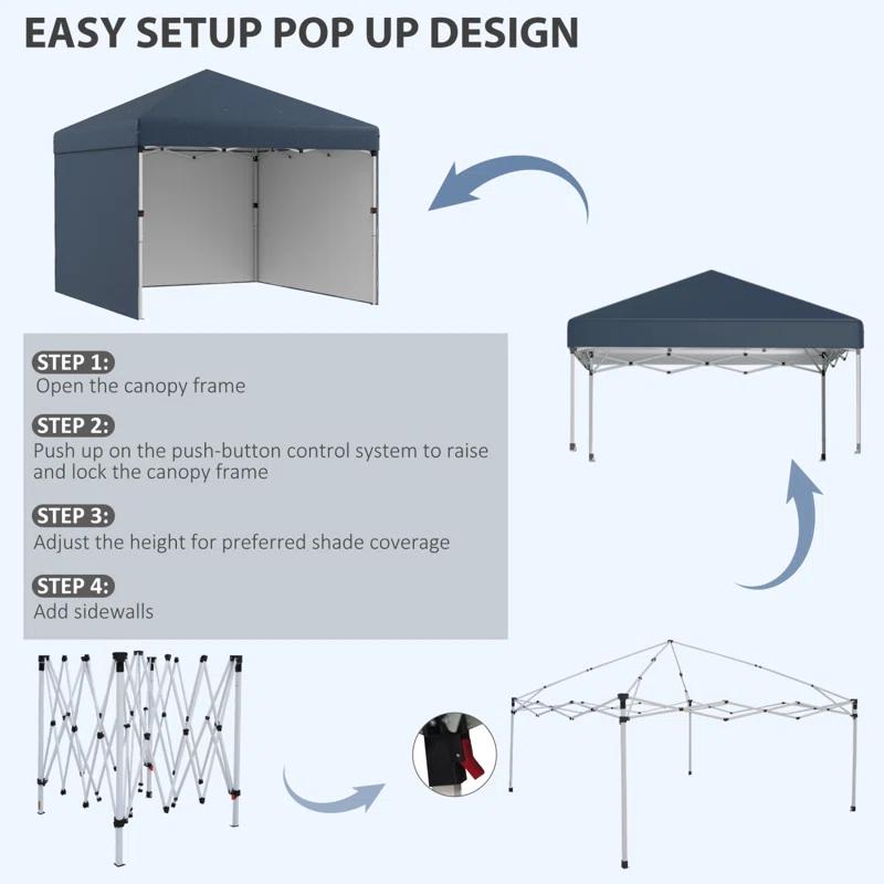 Outsunny 10 Ft. W x 10 Ft. D Steel Party Tent | Wayfair