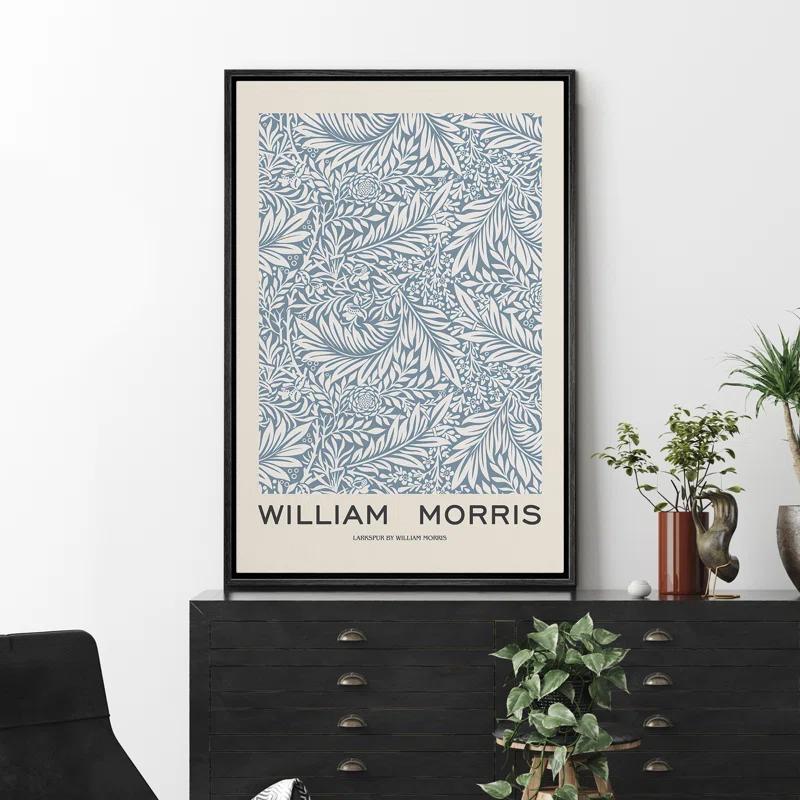 IDEA4WALL Classical Artwork " Idea4wall Canvas Print Wall Art Larkspur Floral Flower Pattern By William Morris Historic Cultural Illustrations Fine Art Colorful Retro For Living Room, Bedroom, Office. " by William Morris