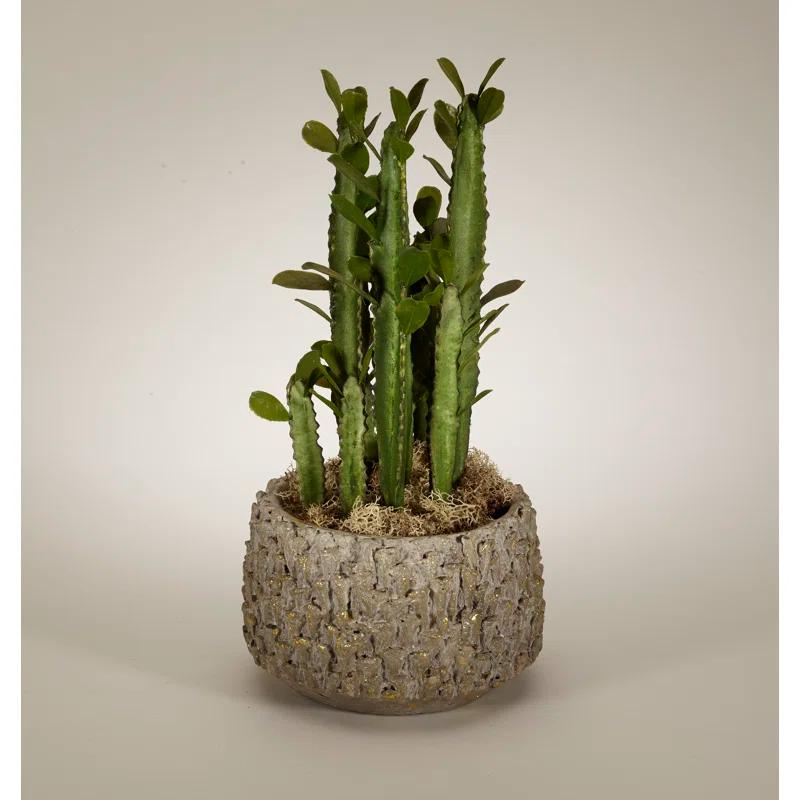T&C Floral Company 17'' Faux Cactus Plant in Clay Pot