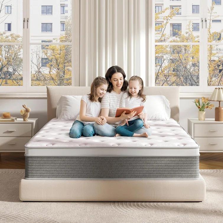 Alwyn Home Full Mattress 12 Inch Full Size Mattress Hybrid Design Memory Foam Full Mattress In A Box For Cooling Sleep Pressure Relief Supportive Fiberglass Free