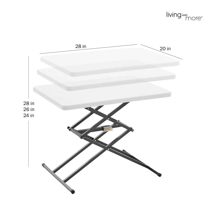 MASMIO 28Inch Height-Adjustable Portable Dinner Table