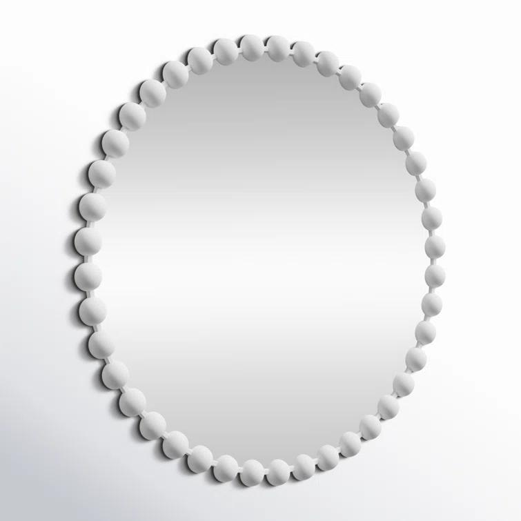 Marlowe Beaded Round Metal Wall Mirror