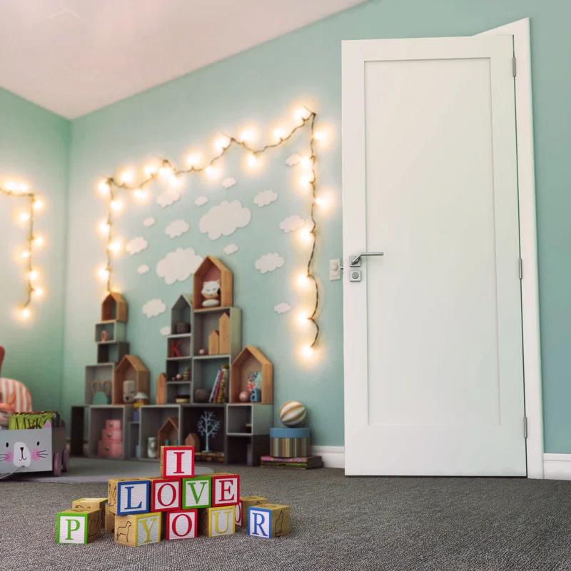 80'' Solid Wood Paneled Slab Door