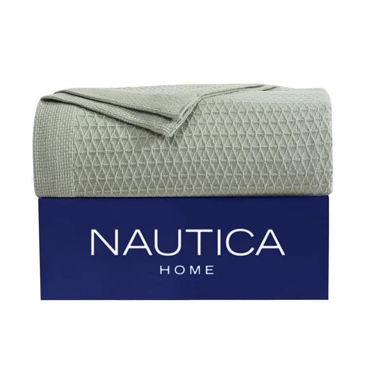 Nautica Nautica Baird Solid Cotton Reversible Blanket