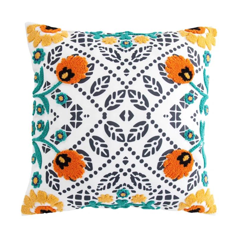 Paseo Road by HiEnd Accents Bonita Talavera Western Floral Indoor Outdoor Decorative Throw Pillow