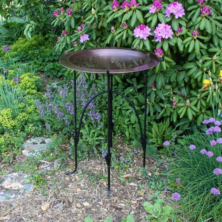 ACHLA 24" Classic Copper Birdbath with Phoebe Stand | Wayfair