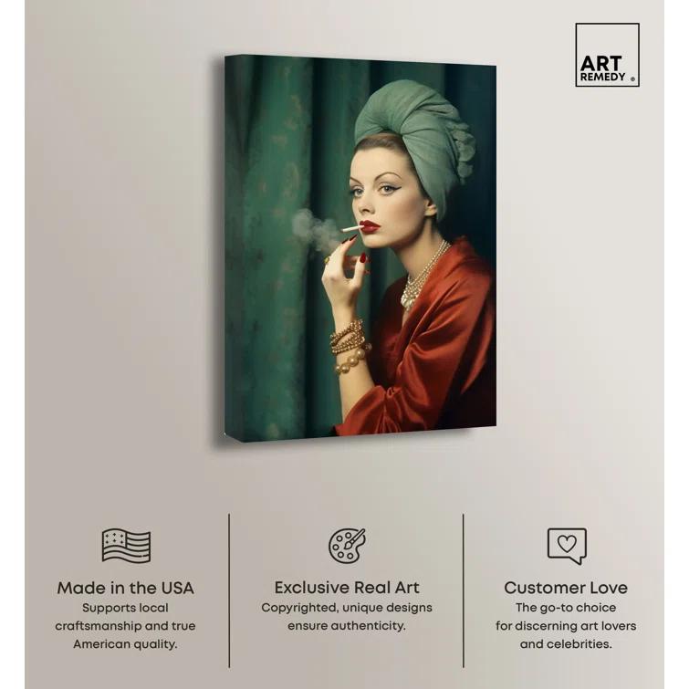 Art Remedy Glam Boudoir Lady Canvas Retro Art Prints by Art Remedy