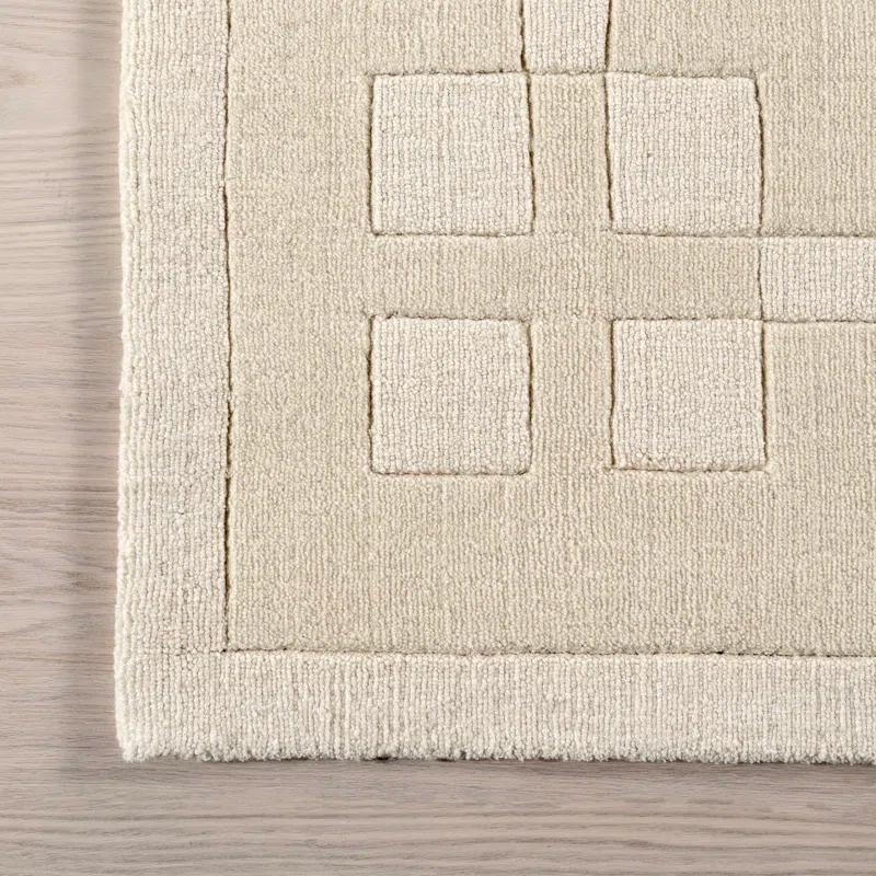 Latitude Run® Rune Bordered Wool-Blend Area Rug