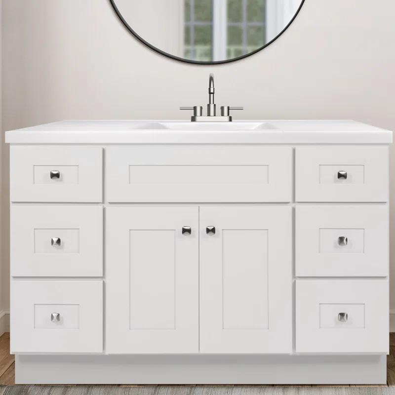Design House Brookings 48 Inch Bathroom Vanity, Ready to Assemble, Solid Wood, Sherwin Williams – Design House, 599001-