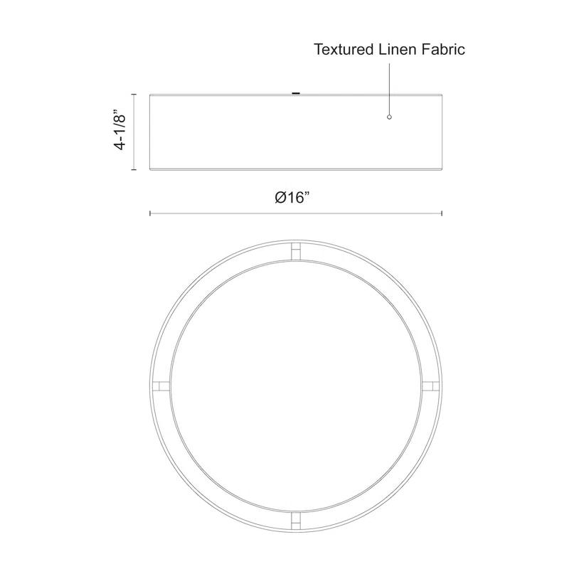 Kuzco Lighting Dalton Fabric LED Flush Mount