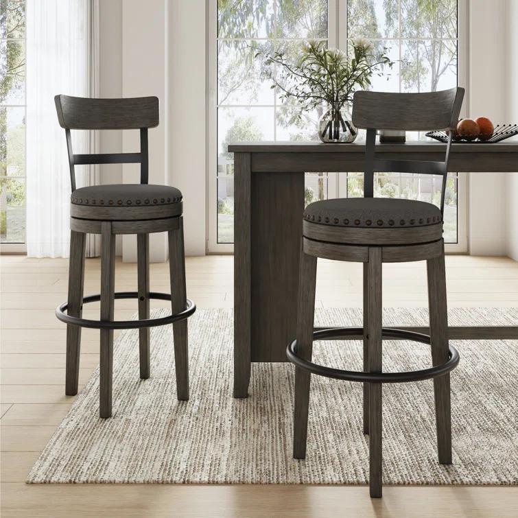 Red Barrel Studio® Obdulio Swivel Upholstered Counter Stool