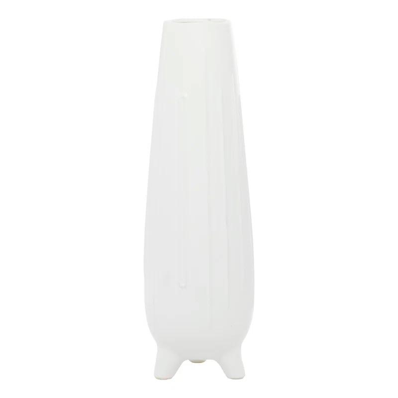 CosmoLiving by Cosmopolitan Cosmoliving By Cosmopolitan White Ceramic Contemporary Vase