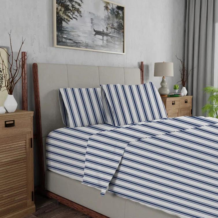 Color Sense Wrinkle Resistant Brushed Cotton Blend Lightweight Sheet Set