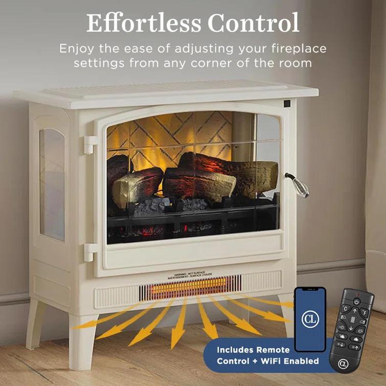 Country Living Smart Infrared Electric Fireplace Stove Heater, Alexa and Google Home Compatible