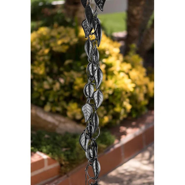 Monarch Rain Chains Aluminum Cascading Leaves Rain Chain Replacement Downspout for Gutters | Wayfair