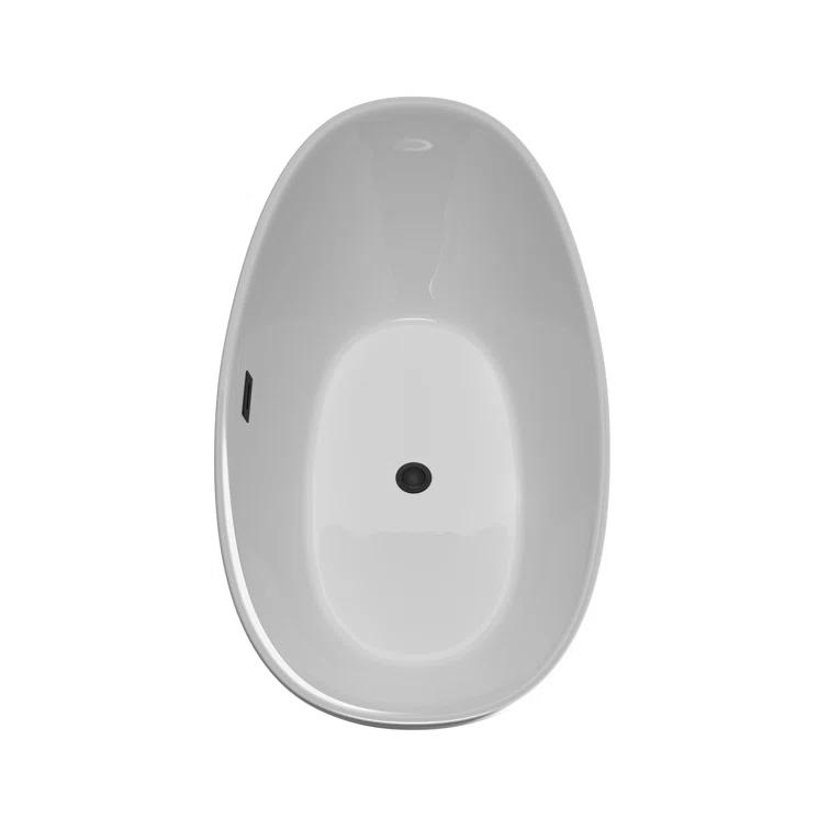 Wyndham Collection Dorrit 60" x 32" Freestanding Soaking Acrylic Bathtub with Faucet WCBTE652060MBATPBK