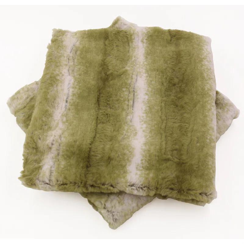 Home Soft Things Brushed Stripe Striped Faux Fur Pillow Cover (Set of 2)