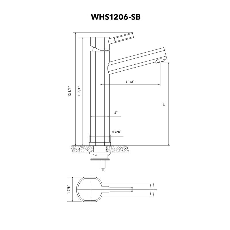 Whitehaus Collection WHS1206-SB-B Whitehaus Collection Stainless Steel Single Lever Elevated Bathroom Faucet