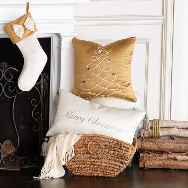 Eastern Accents Holiday Embroidered Throw Pillow