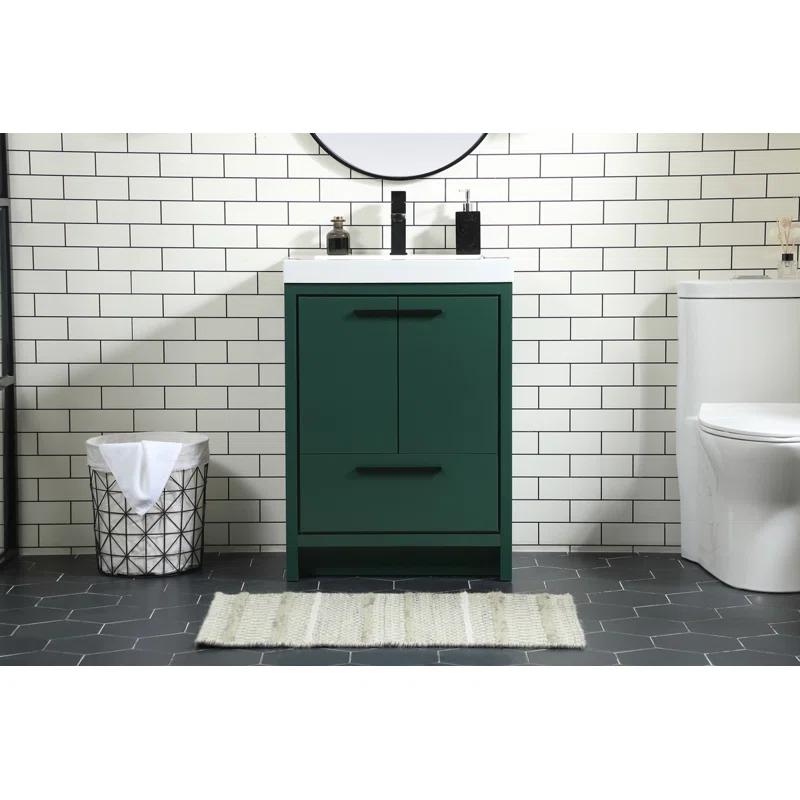 Wade Logan® Roman 24'' Single Bathroom Vanity with Engineered Marble Top