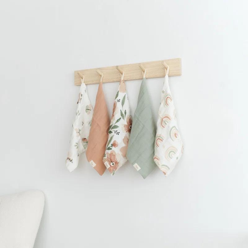 Crane Baby Parker 5-pc. Baby Wash Cloth Set (pink Floral)