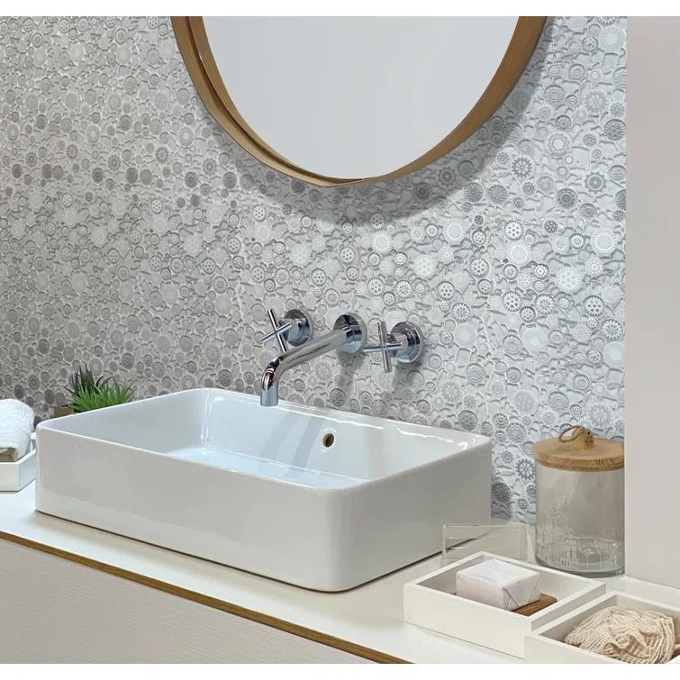 12" x 12" Glass Metal Look Mosaic Wall Tile