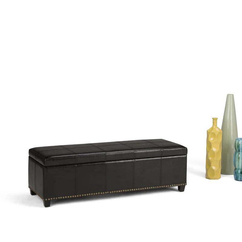 Simpli Home Kingsley Upholstered Ottoman