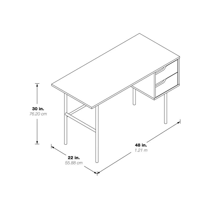 OSP Designs Metal Base Writing Desk