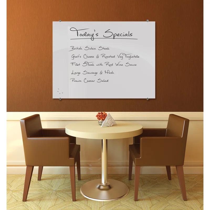 MooreCo Visionary Magnetic Wall Mounted Glass Dry Erase Board