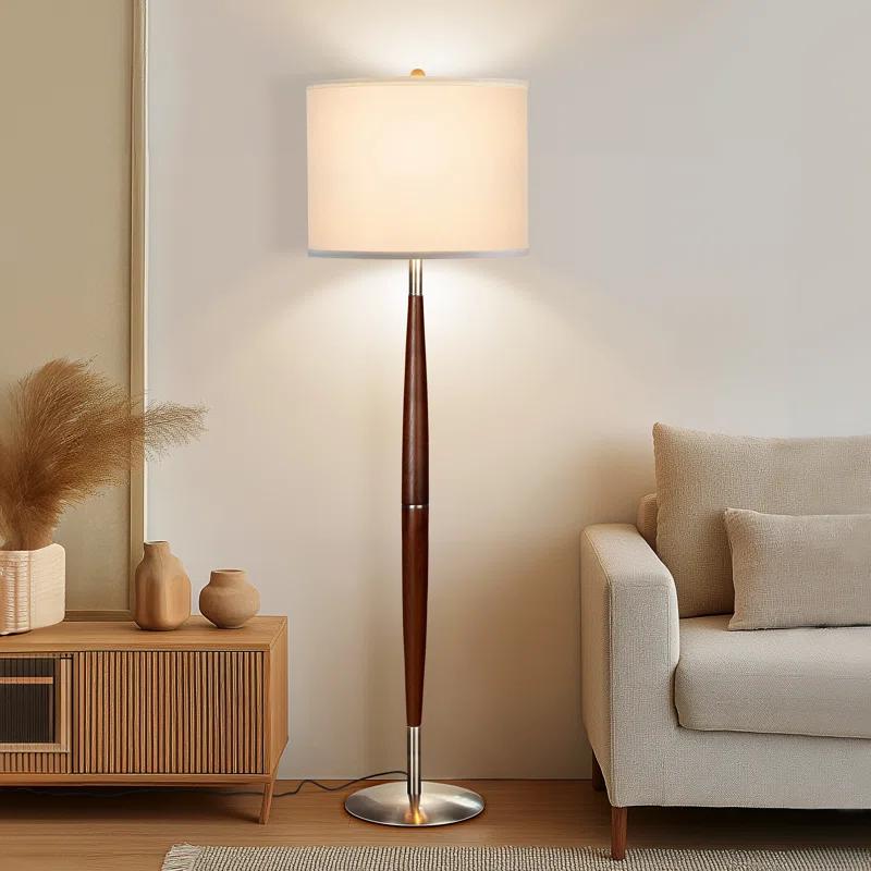 Lucas 61 in. Mid-Century Modern 1-Light LED Energy Efficient Floor Lamp