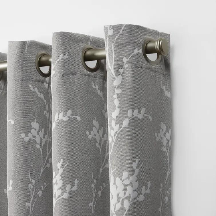 Nicole Miller Nicole Miller Turion Floral Room Darkening Blackout Grommet Top Curtain Panel Pair (Set of 2)