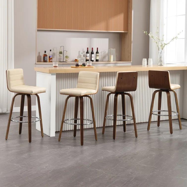 Corrigan Studio® Upholstered Swivel Stool (Set of 2)