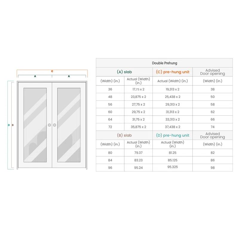 Belldinni Smart Pro 207 Solid Manufactured Wood and Glass Paneled French Door